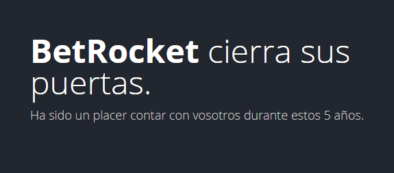 BetRocket anuncia su cierre BetRocket cierra