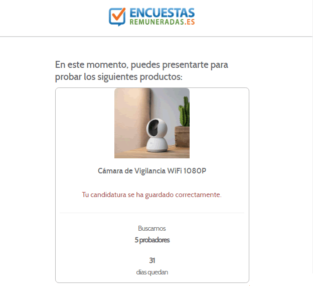 A ver si hay suerte y me aceptan... productos