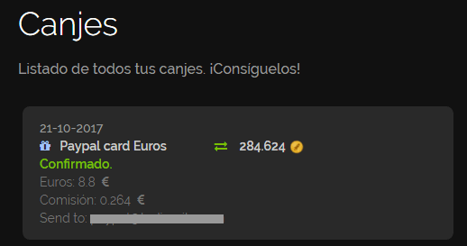 Mi primer premio canjeado en BetRocket Canje