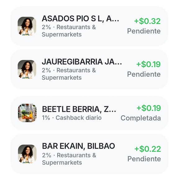 Cashback acumulado en mis compras con Bleap