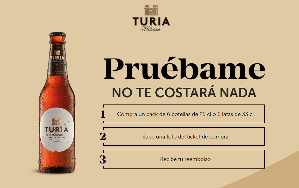 Un pack de 6 cervezas Turia GRATIS Cerveza turia gratis