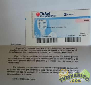 Premio ganado en GFK cheque-gfk