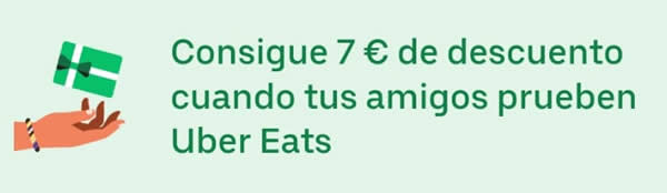 Gana 7€ por invitar amigos a Uber Eats