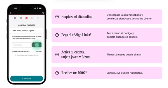 Pasos para ganar 100€ con Kutxabank