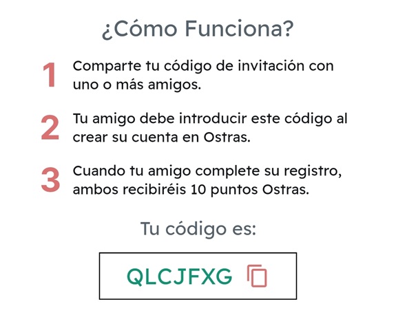 Código Ostras app