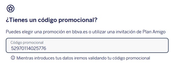 Código promocional BBVA