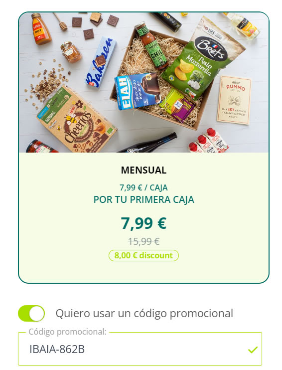 Código promocional degustabox