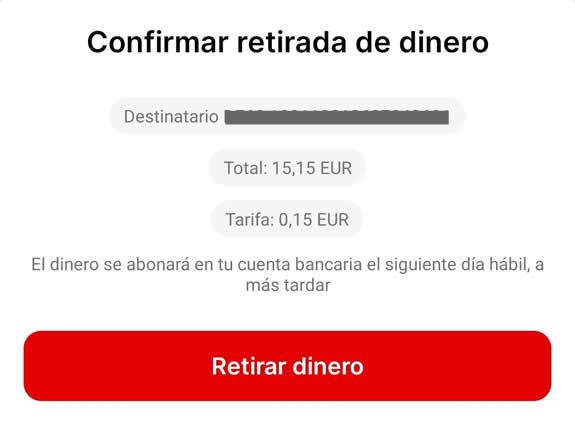 Comisiones al retirar dinero en Aircash