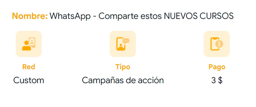 3$ por compartir unos cursos en Whatsapp