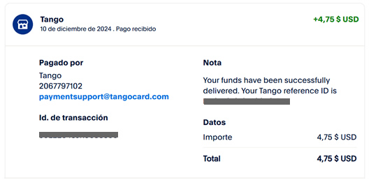 Comprobante de paypal