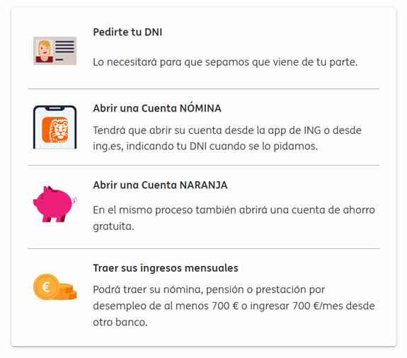 Condiciones de la promo de la cuenta Nómina de ING
