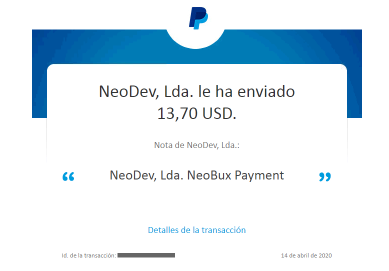 Comprobante de pago pago