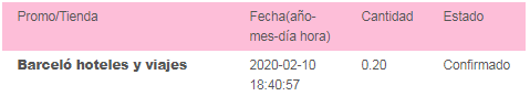 saldo confirmado