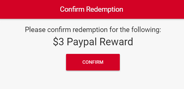 Canjeando un premio de 3$ vía PayPal confirmar premio