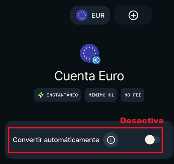 Desactiva la conversión automática