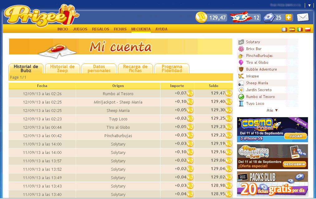 prizee cuenta