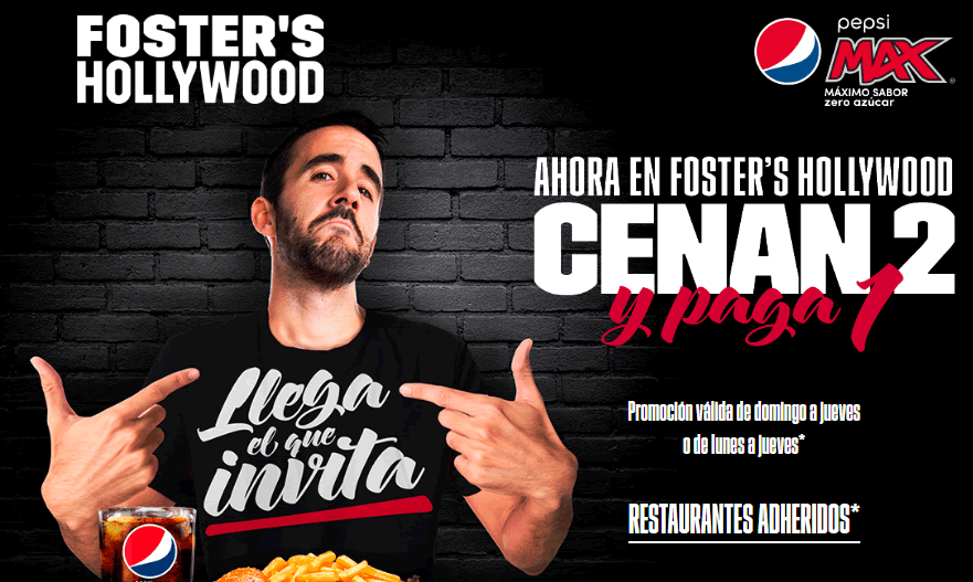 Cupón Foster's Hollywood Cupon fosters