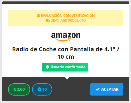 2€ por pedir una radio de coche devolución