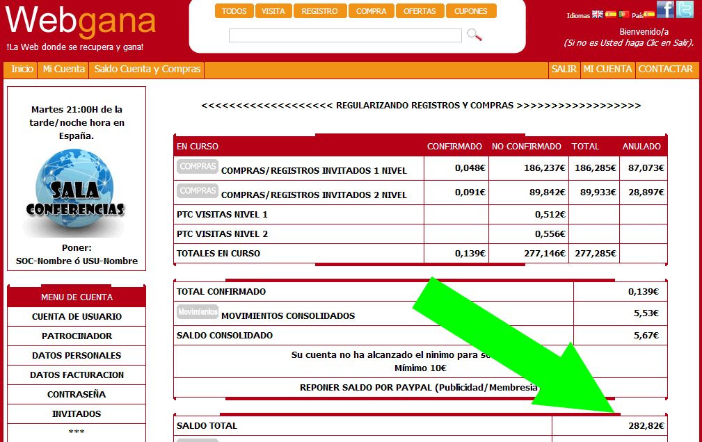 Dinero perdido en Webgana dinero-perdido-webgana