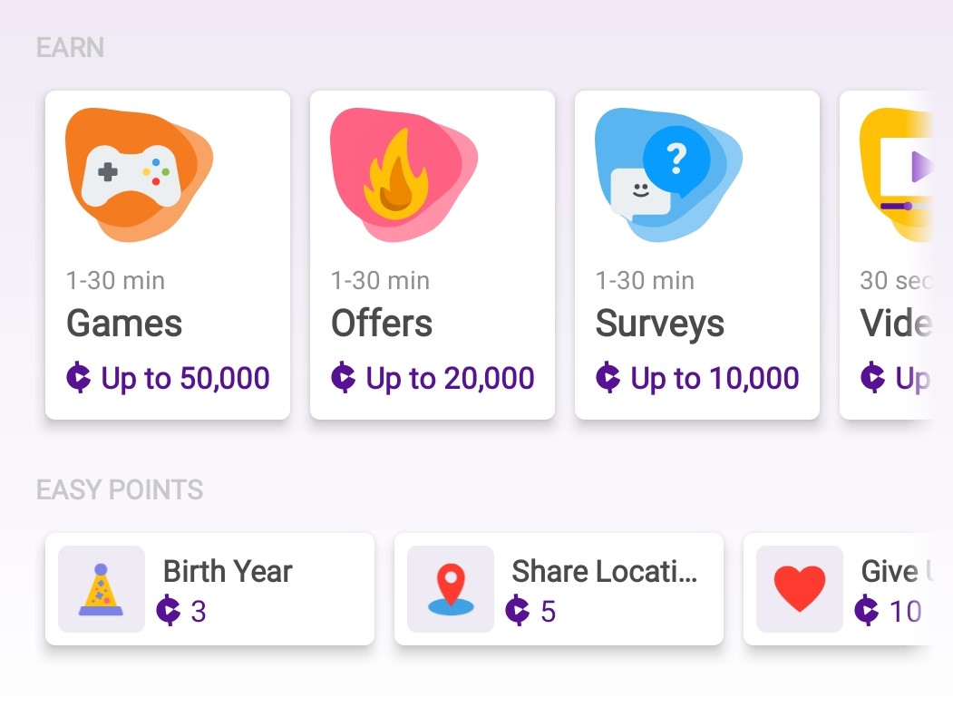 Otras formas para sumar puntos en Current Formas de ganar puntos