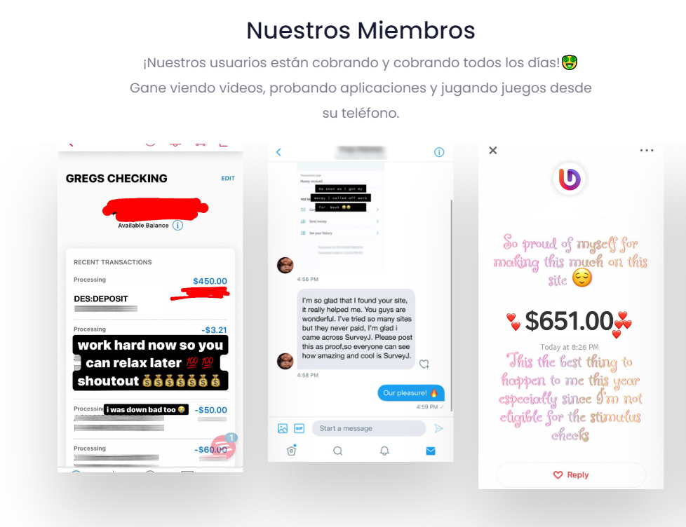 Pruebas de pago en Earn Money