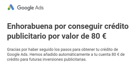 Enhorabuena Google Ads
