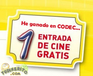 He ganado una entrada para el cine en CODEC entrada-cine