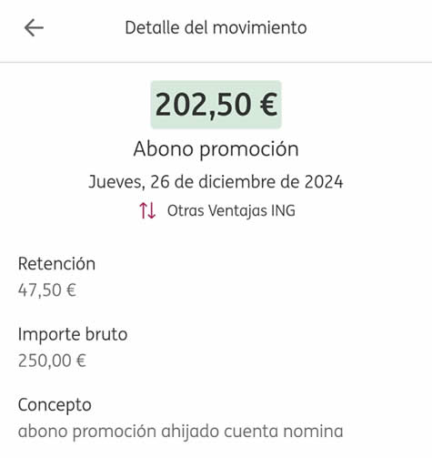 El abono de cuando hice la promo yo