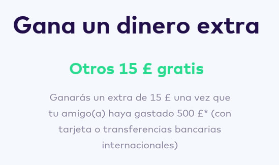 Otros 15 euros (o libras) de extra en cuanto se gasten 500 euros (o libras) extra