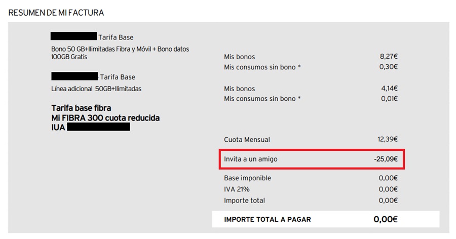 Importe total a pagar: 0€