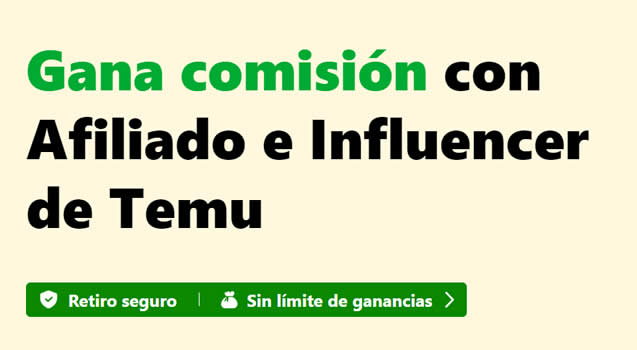 Gana comisión con Afiliado de Temu