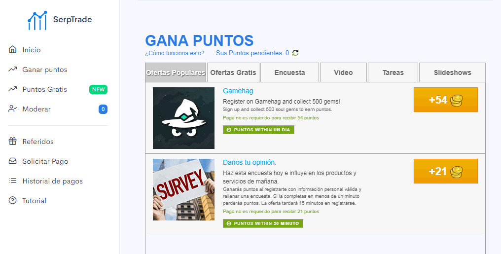 gana puntos