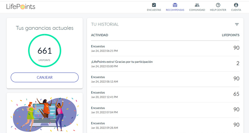 Historial ganancias