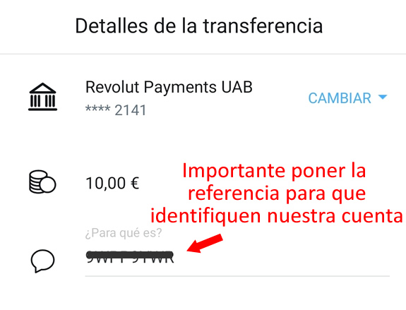 Ingreso de 10€