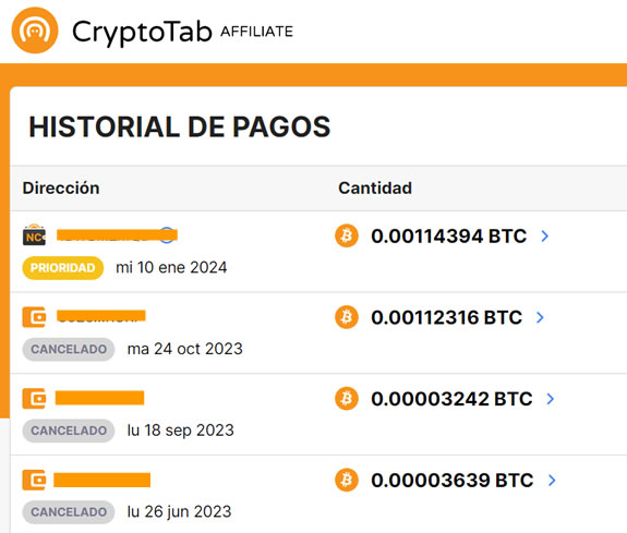 Mi historial de pagos