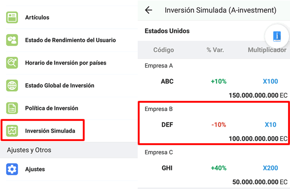 inversi&oacute;n simulada