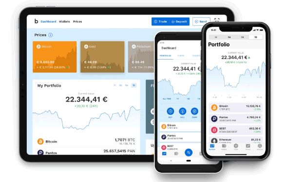 Con BitPanda se puede comprar y vender bitcoins con el móvil, tablet o el ordenador invertir