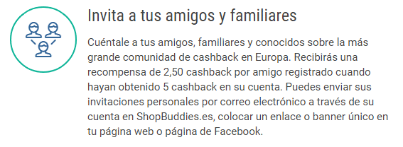 Ganas 2,50€ por cada persona que invites Invita amigos