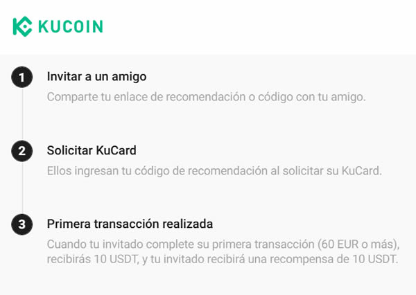Condiciones para ganar invitando a Kucoin