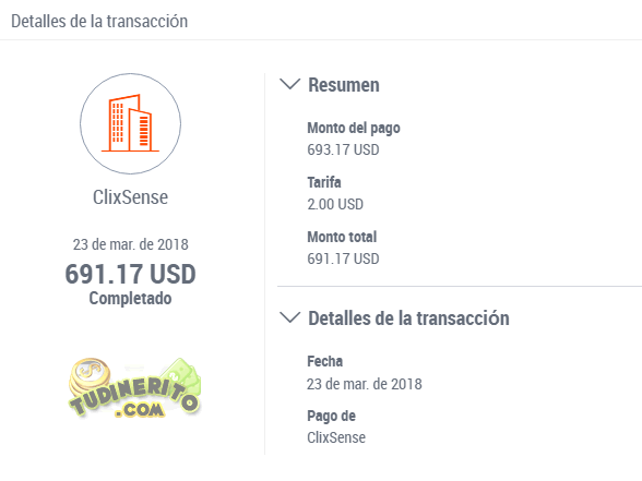 Mi mayor pago en payoneer: 691,17$ Mayor pago payoneer