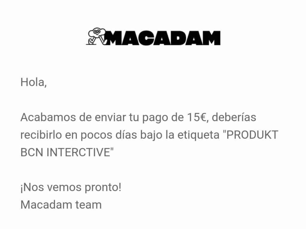 Mensaje Macadam