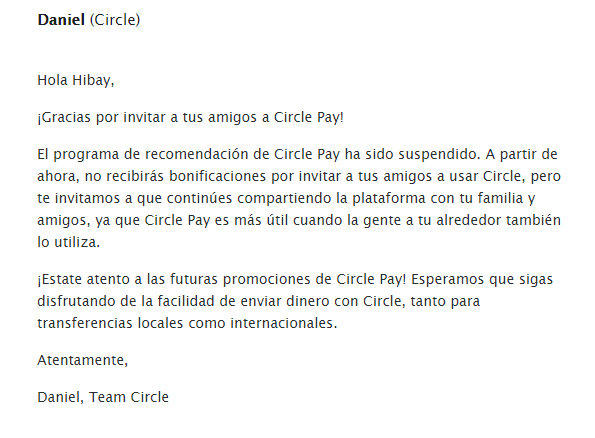 Mensaje Circle