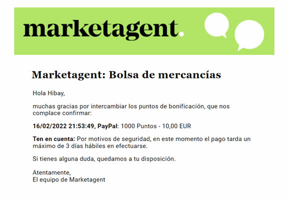 Mensaje de pago solicitado