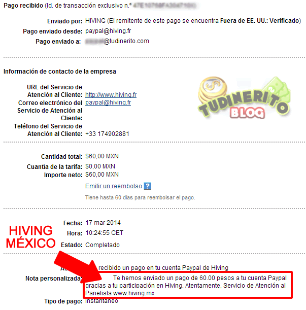 Pago de Hiving México (60 pesos) mexico