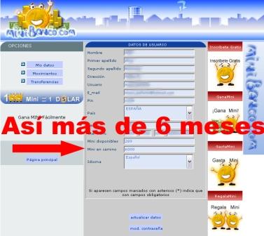 Dinero perdido en Miniemail