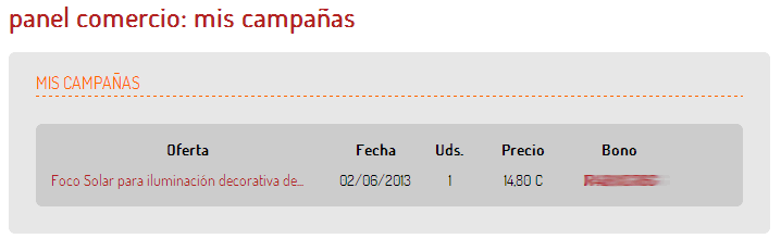 Saldo canjeado en Bonusralia