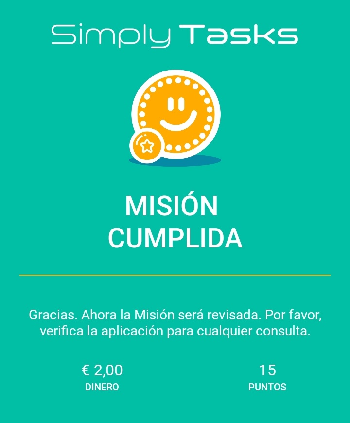 He ganado 2€ por hacer la misión del supermercado misión cumplida