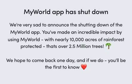 Cierra la app My World