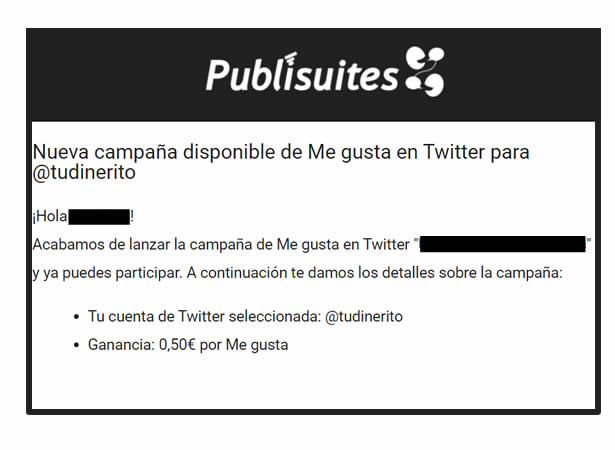 Campaña recibida para dar me gusta