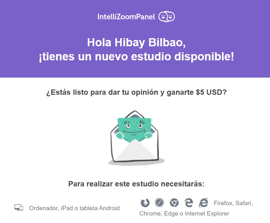 Encuesta de 5$ en IntelliZoom Encuesta de 5$ en IntelliZoom